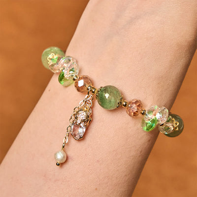 Foviel Natural Citrine Green Strawberry Quartz PiXiu Prosperity Bracelet