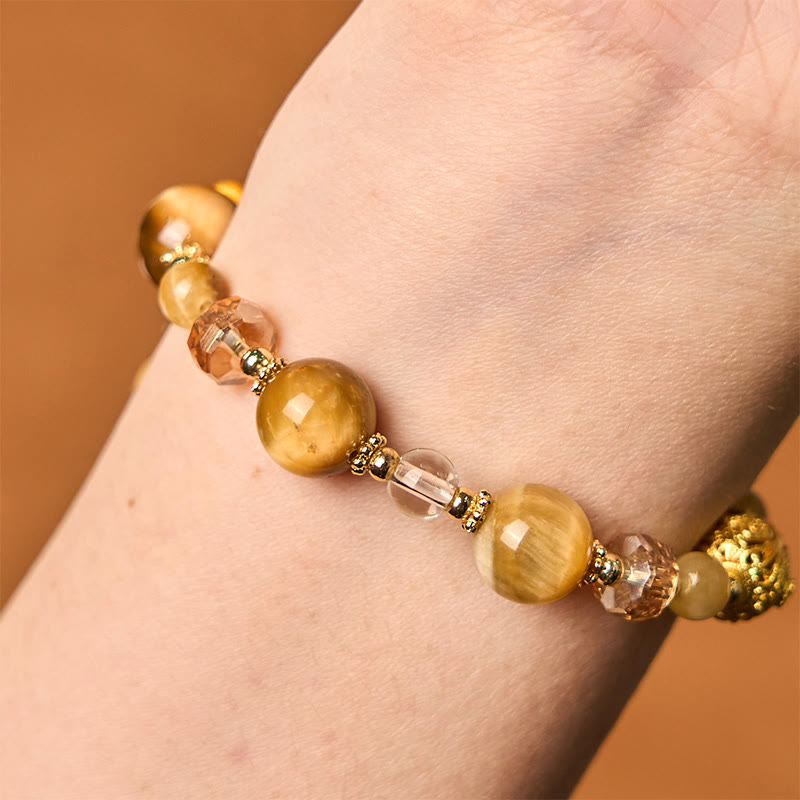 Foviel Natural Tiger Eye Beads Weight Strength Bracelet
