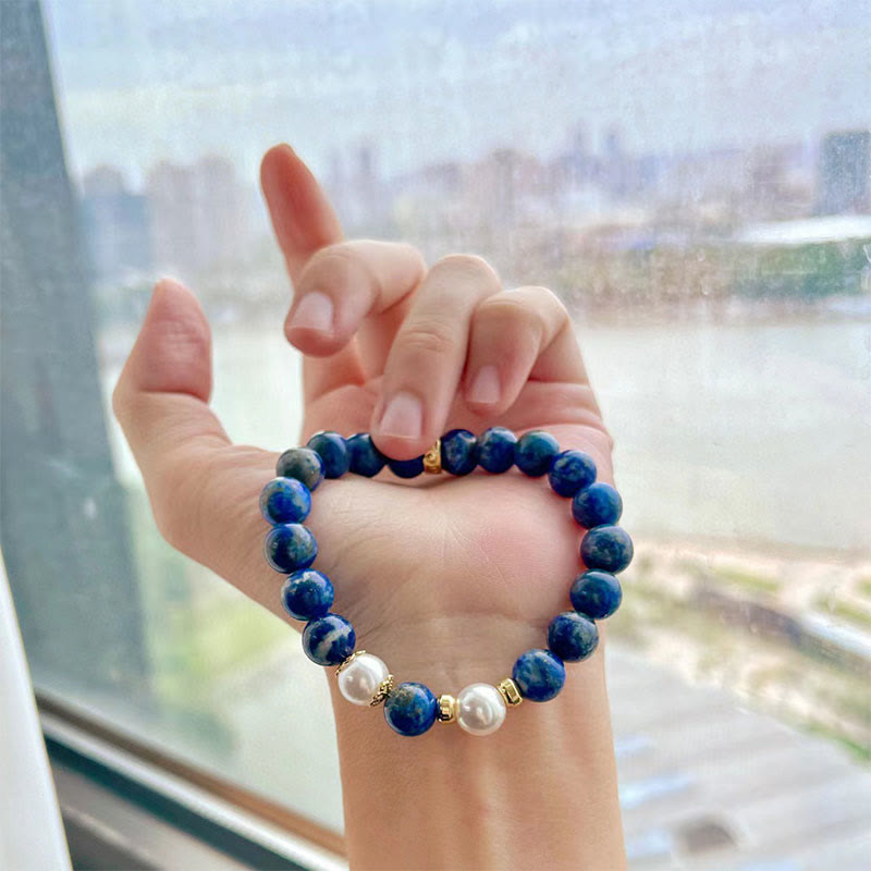 Buddha Stones Lazurite Beads Serenity Balance Bracelet - image 8