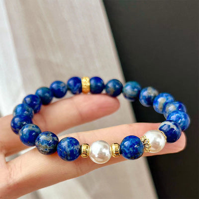 Buddha Stones Lazurite Beads Serenity Balance Bracelet - image 1