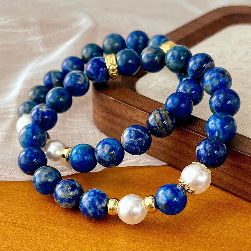 Buddha Stones Lazurite Beads Serenity Balance Bracelet - image 3