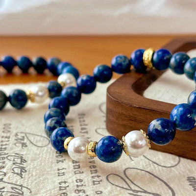 Buddha Stones Lazurite Beads Serenity Balance Bracelet - image 6