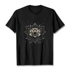 Foviel Golden Lotus Flower Design Tee T-shirt