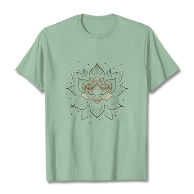 Foviel Golden Lotus Flower Design Tee T-shirt