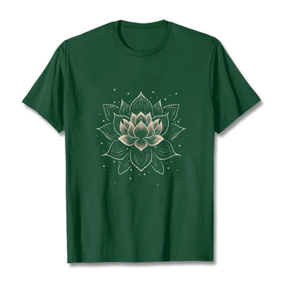 Foviel Golden Lotus Flower Design Tee T-shirt