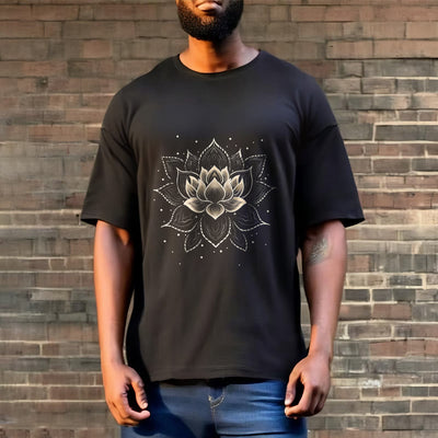 Foviel Golden Lotus Flower Design Tee T-shirt