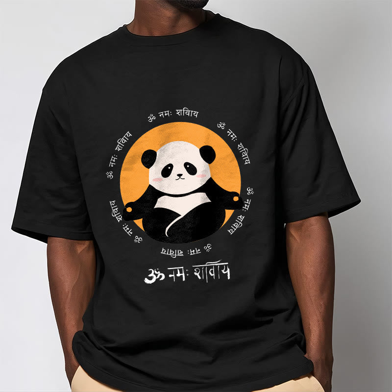 Foviel Panda Sanskrit Namah Shivaya Tee T-shirt