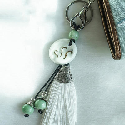 Porte-monnaie Foviel à grande capacité avec broderie double face fleur de magnolia
