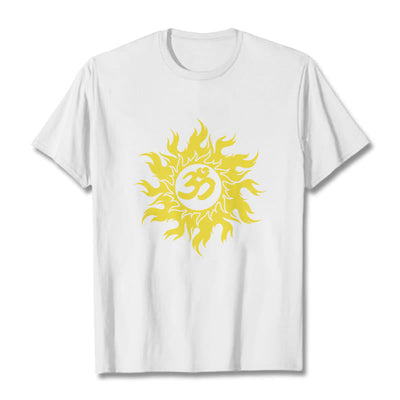 Foviel OM Mantra Sanskrit Gold Sun Tee T-Shirt