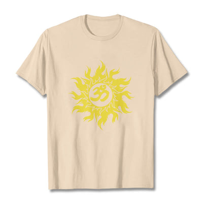 Foviel OM Mantra Sanskrit Gold Sun Tee T-Shirt