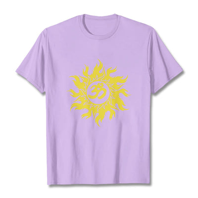 Foviel OM Mantra Sanskrit Gold Sun Tee T-Shirt