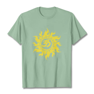 Foviel OM Mantra Sanskrit Gold Sun Tee T-Shirt