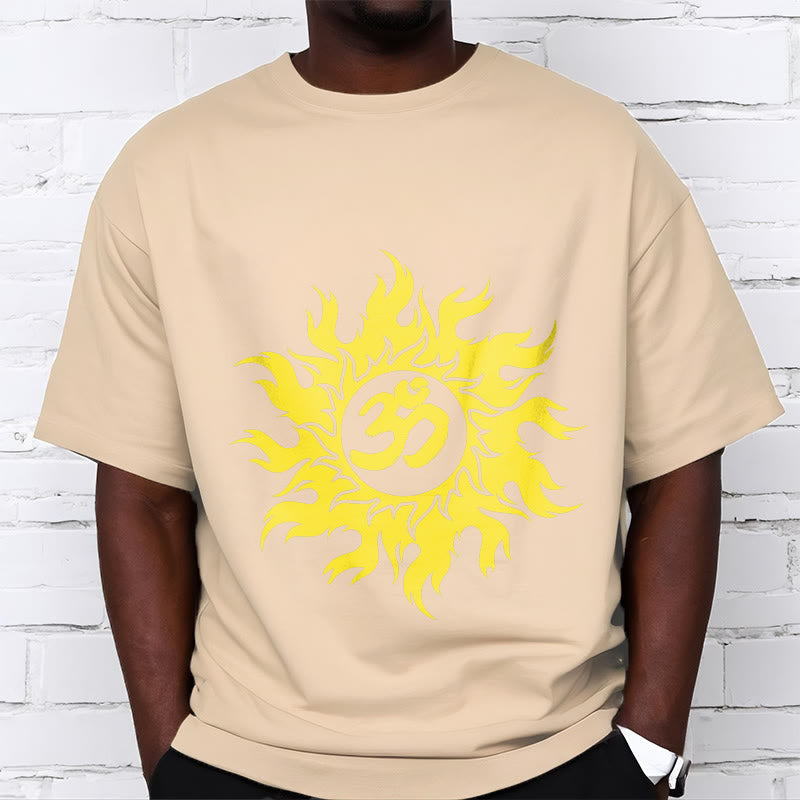Foviel OM Mantra Sanskrit Gold Sun Tee T-Shirt