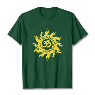 Foviel OM Mantra Sanskrit Gold Sun Tee T-Shirt