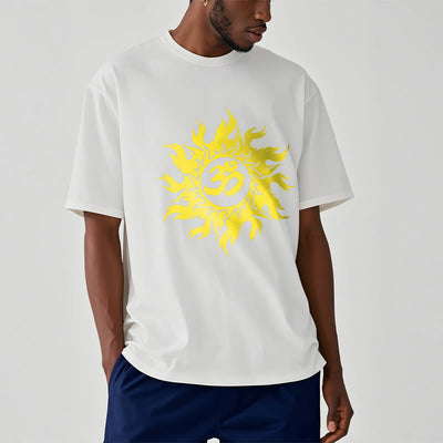 Foviel OM Mantra Sanskrit Gold Sun Tee T-Shirt
