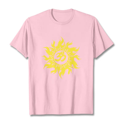 Foviel OM Mantra Sanskrit Gold Sun Tee T-Shirt