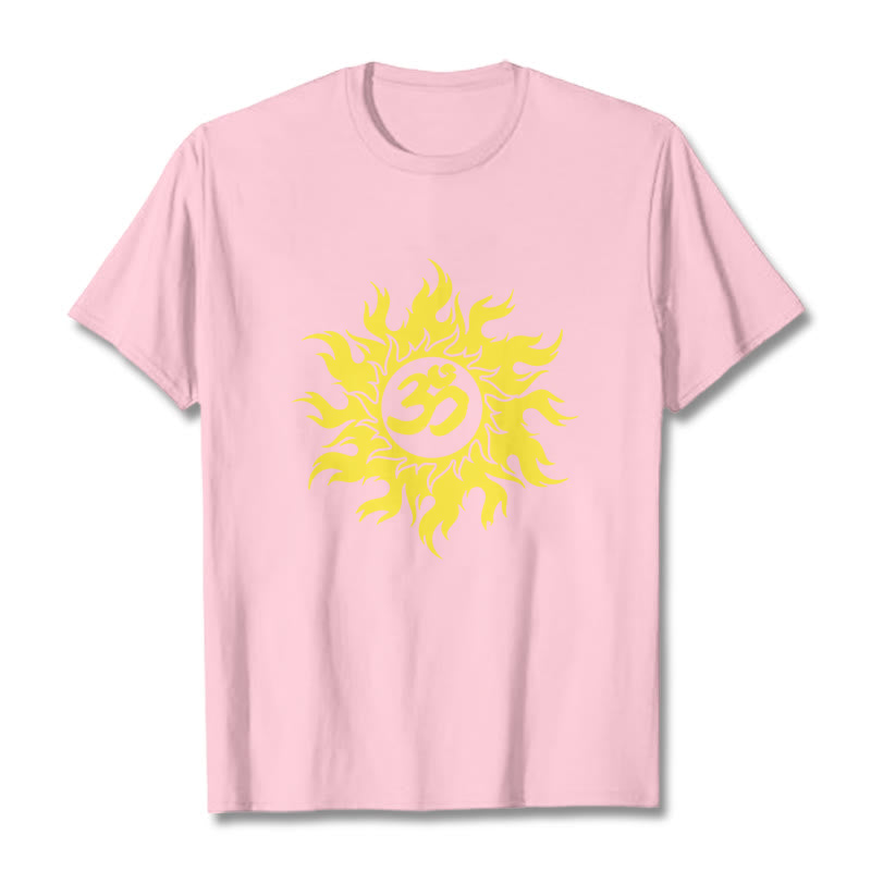 Foviel OM Mantra Sanskrit Gold Sun Tee T-Shirt