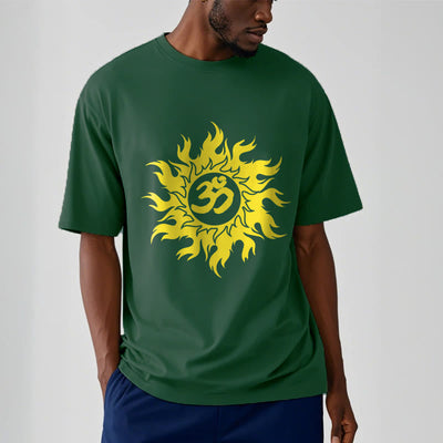 Foviel OM Mantra Sanskrit Gold Sun Tee T-Shirt