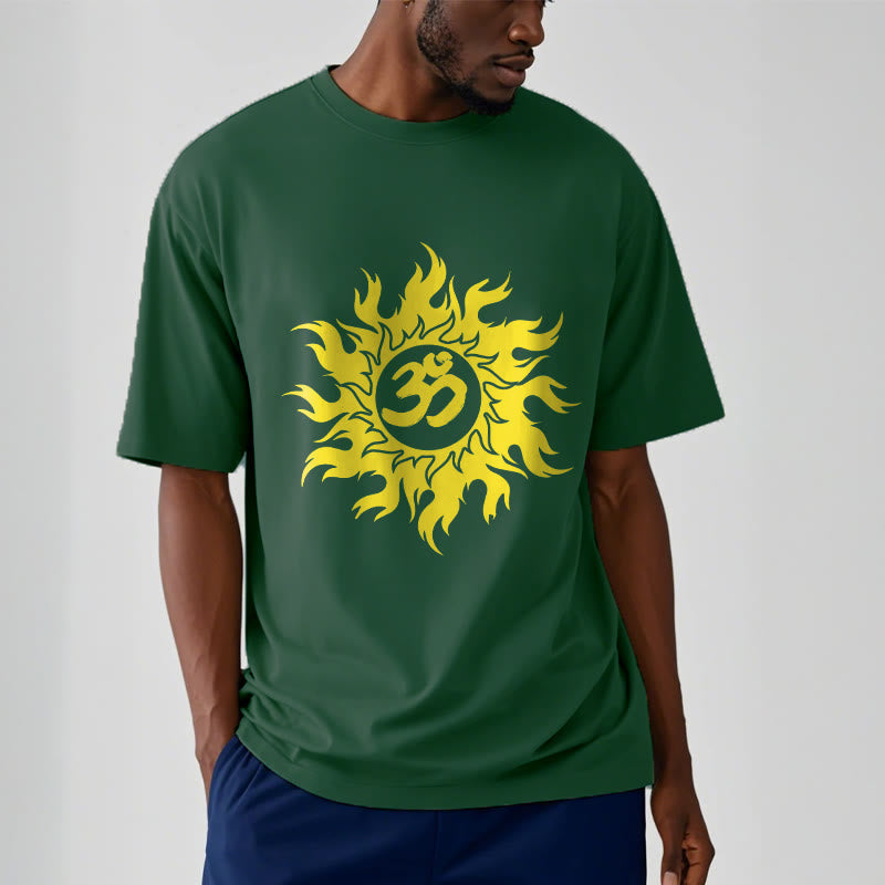 Foviel OM Mantra Sanskrit Gold Sun Tee T-Shirt