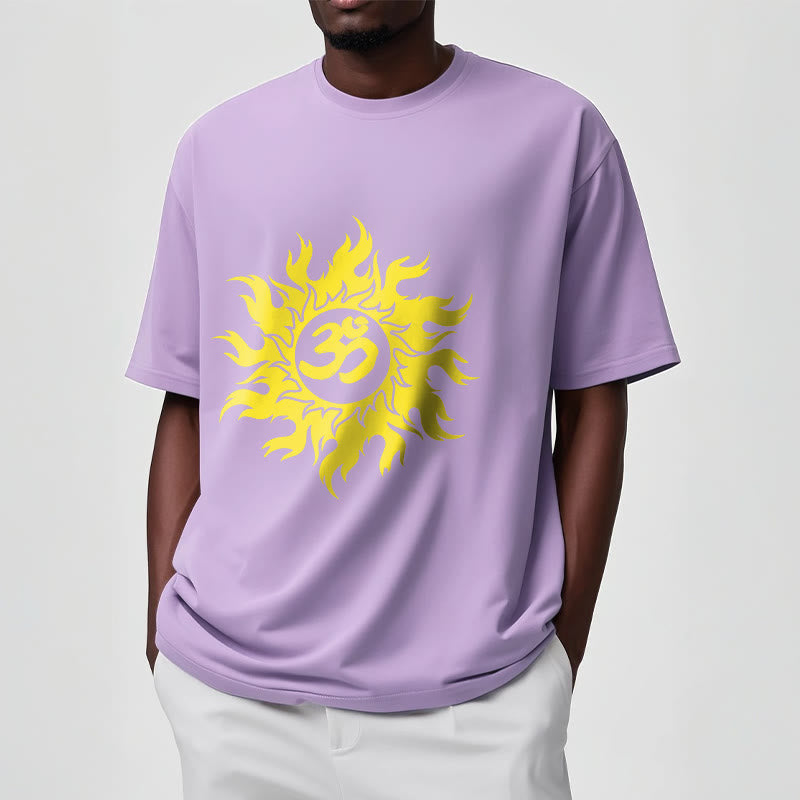 Foviel OM Mantra Sanskrit Gold Sun Tee T-Shirt