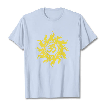 Foviel OM Mantra Sanskrit Gold Sun Tee T-Shirt