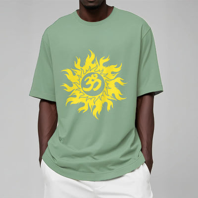Foviel OM Mantra Sanskrit Gold Sun Tee T-Shirt