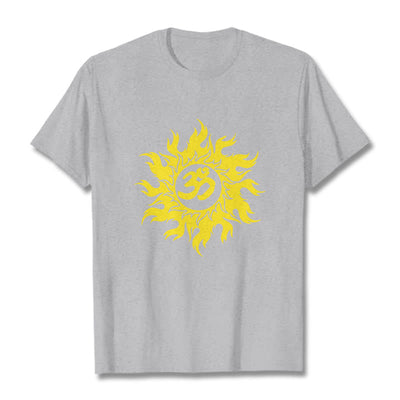 Foviel OM Mantra Sanskrit Gold Sun Tee T-Shirt