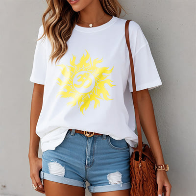 Foviel OM Mantra Sanskrit Gold Sun Tee T-Shirt