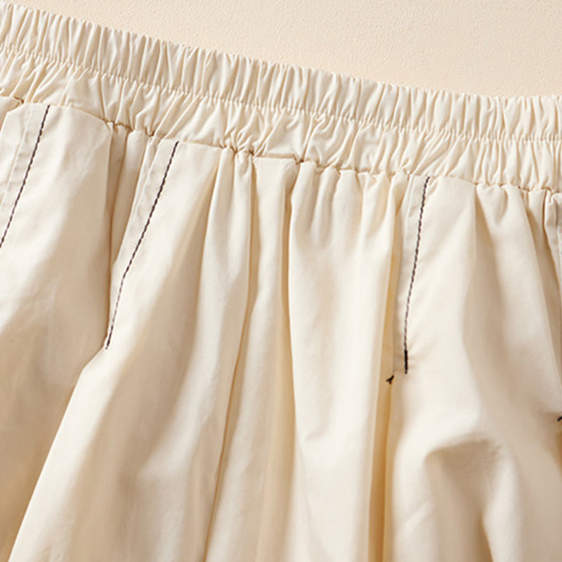 Jupe d'été décontractée pour femme Foviel avec design irrégulier et poches