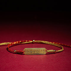 Foviel 14K Gold-plated Copper Amulet Protection Red Golden Rope Bracelet