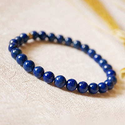 Buddha Stones 4mm Ultra-thin Lazurite Beads Self Care Bracelet - image 2