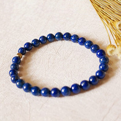 Buddha Stones 4mm Ultra-thin Lazurite Beads Self Care Bracelet - image 1