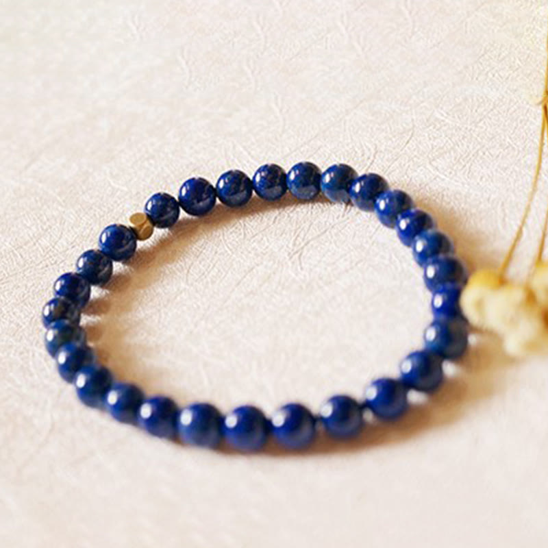 Buddha Stones 4mm Ultra-thin Lazurite Beads Self Care Bracelet - image 8