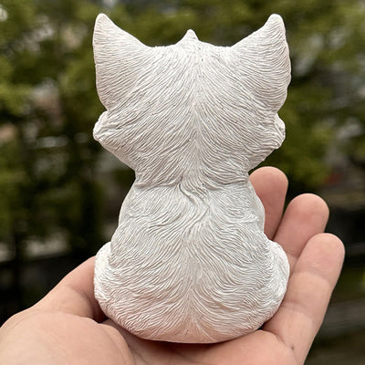 Foviel Small Nine Tailed Fox Sitting Protection Resin Home Decoration