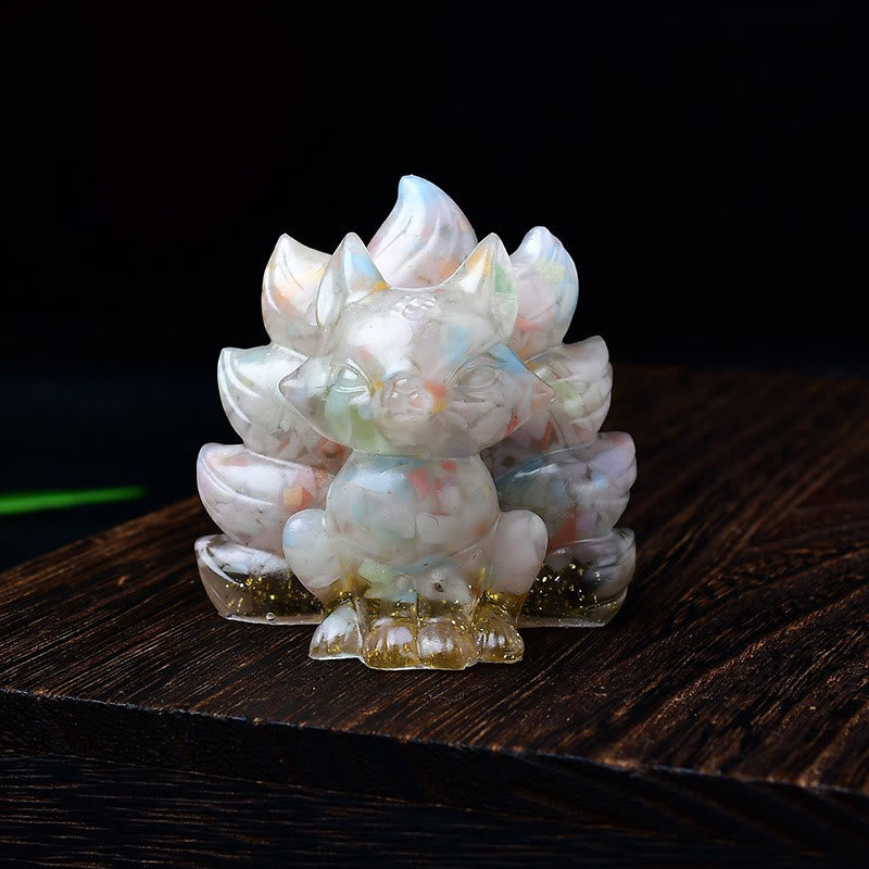 Foviel Natürliche verschiedene Kristall Erdbeerquarz Amethyst Neun Tailed Fox Schutz Wohndekoration