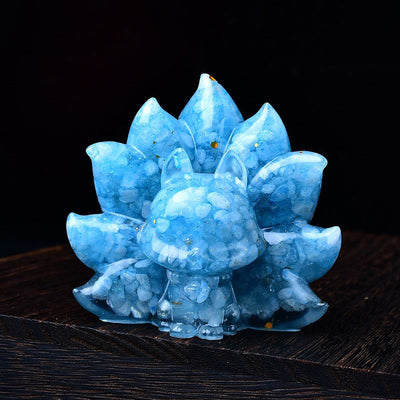 Foviel Kleine verschiedene Stein Rosa Kristall Citrin Amethyst Neun Tailed Fox Wärme Wohndekoration