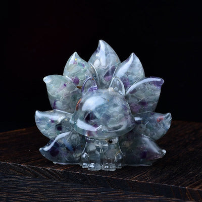 Foviel Kleine verschiedene Stein Rosa Kristall Citrin Amethyst Neun Tailed Fox Wärme Wohndekoration