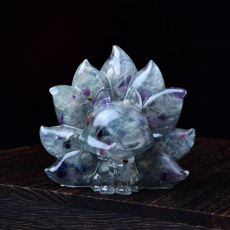 Foviel Kleine verschiedene Stein Rosa Kristall Citrin Amethyst Neun Tailed Fox Wärme Wohndekoration