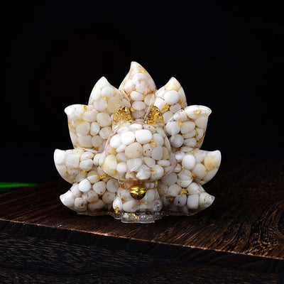 Foviel Kleine verschiedene Stein Rosa Kristall Citrin Amethyst Neun Tailed Fox Wärme Wohndekoration
