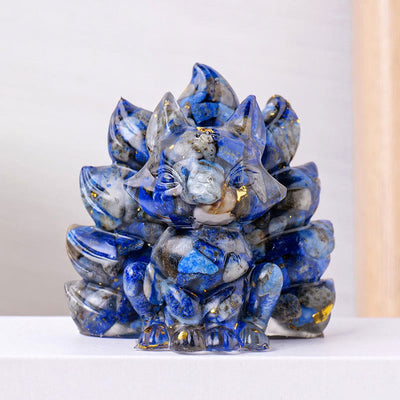 Foviel Kleine verschiedene Stein Erdbeerquarz Amethyst grüner Aventurin Neun Tailed Fox spirituell Wohndekoration