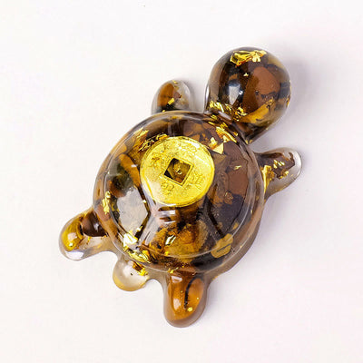 Foviel Kleine Verschiedene Kristall Grün Aventurine Amethyst Schildkröte Kupfer Münzen Glück Wohndekoration