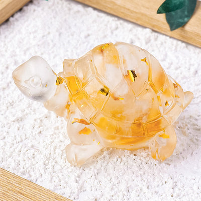 Foviel Verschiedene Stein Citrin Grün Aventurine Amethyst Mini Schildkröte Wohlstand Wohndekoration