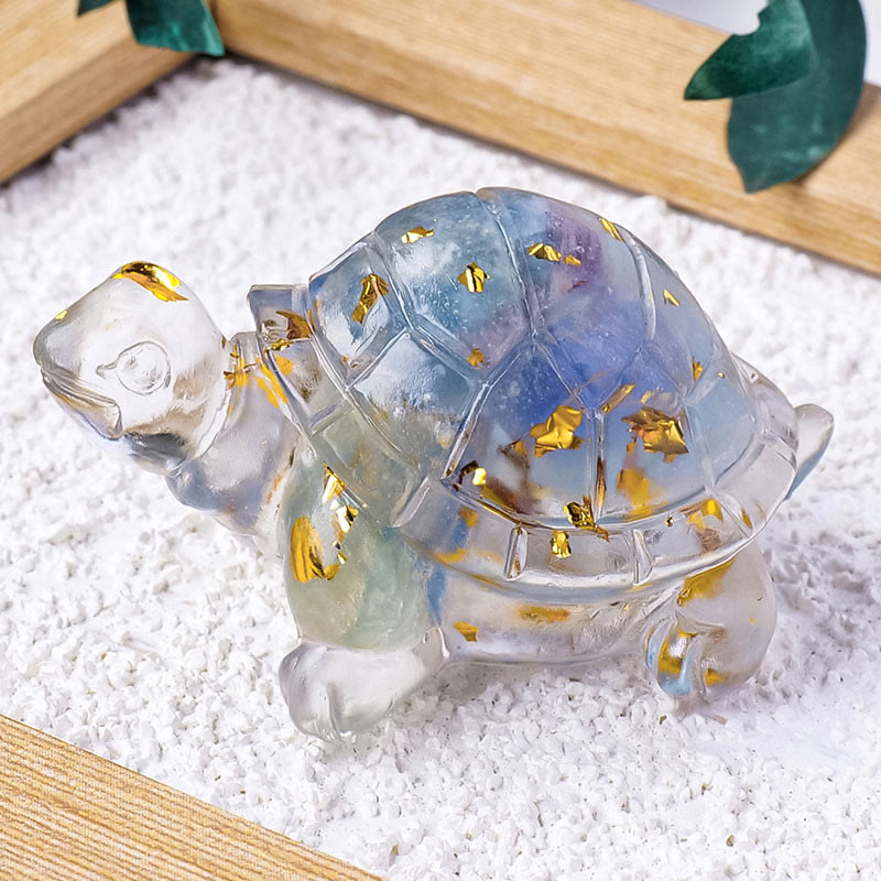 Foviel Verschiedene Stein Citrin Grün Aventurine Amethyst Mini Schildkröte Wohlstand Wohndekoration