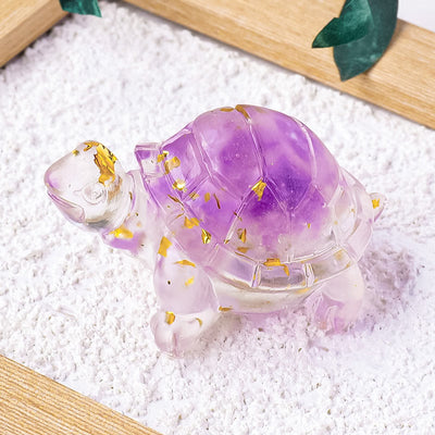Foviel Verschiedene Stein Citrin Grün Aventurine Amethyst Mini Schildkröte Wohlstand Wohndekoration