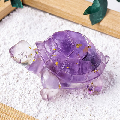 Foviel Verschiedene Stein Citrin Grün Aventurine Amethyst Mini Schildkröte Wohlstand Wohndekoration