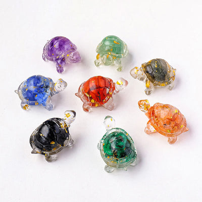 Foviel Verschiedene Stein Citrin Grün Aventurine Amethyst Mini Schildkröte Wohlstand Wohndekoration