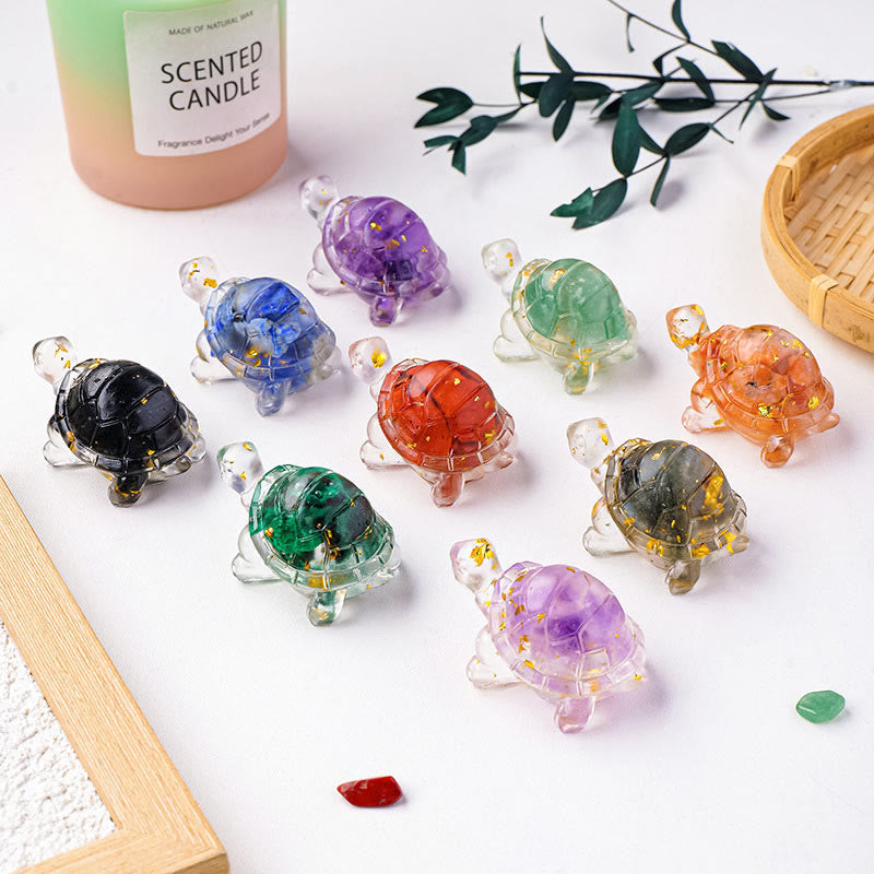 Foviel Verschiedene Stein Citrin Grün Aventurine Amethyst Mini Schildkröte Wohlstand Wohndekoration