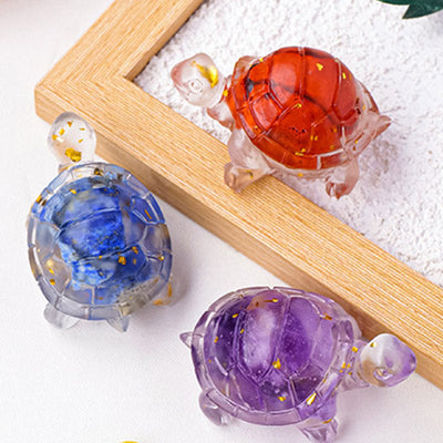 Foviel Verschiedene Stein Citrin Grün Aventurine Amethyst Mini Schildkröte Wohlstand Wohndekoration