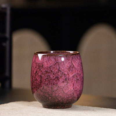 Foviel Handgefertigte kleine chinesische Jianzhan Kiln ändern Keramik Teebecher Kung Fu Teebecher 150ml