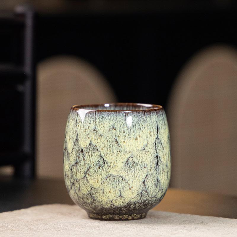 Foviel Handgefertigte kleine chinesische Jianzhan Kiln ändern Keramik Teebecher Kung Fu Teebecher 150ml